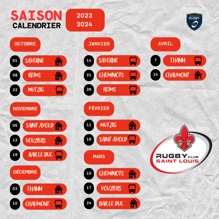 CALENDRIER 2023-2024 📆 - Soc Rugby