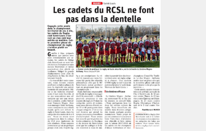 LES CADETS DU RC SAINT LOUIS (article de Presse)