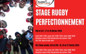 STAGE RUGBY PERFECTIONNEMENT FEVRIER 2020