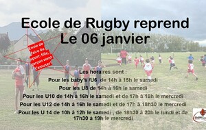 REPRISE ECOLE DE RUGBY