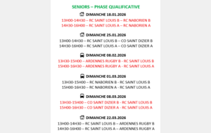 CALENDRIER SENIORS REG 2 POULE HAUTE