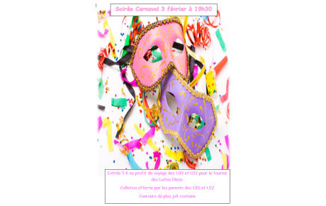 SOIRÉE CARNAVAL SAMEDI 03 FÉVRIER 2024