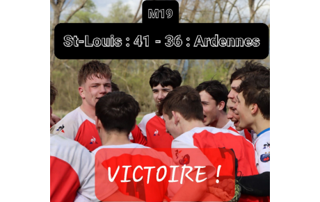 M19 : RC Saint-Louis vs Ardennes Rugby : 41-36