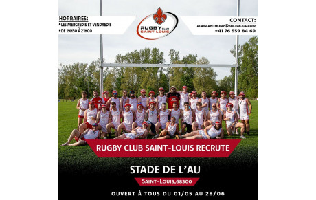 LE RUGBY CLUB SAINT LOUIS RECRUTE