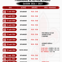 PROGRAMME REPRISE SENIORS SAISON 2026-2027