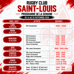 RCSL - PROGRAMME SEMAINE 14 AU 20.09.2026
