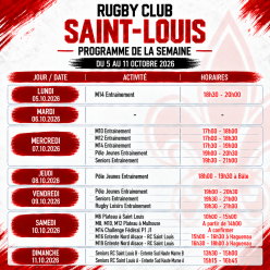PROGRAMME SEMAINE 05 AU 11.10.2026