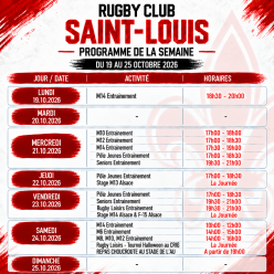 PROGRAMME SEMAINE 19 AU 25.10.2026